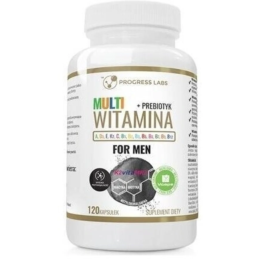 PROGRESS LABS Multivitamin for MEN + Prebiotic 120 ...