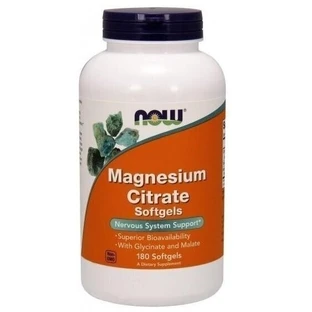 NOW FOODS Magnesiumzitrat 180 Kapseln.