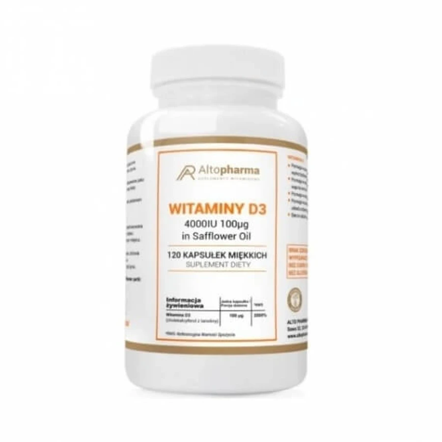 Altopharma Vitamin D3 4000IU in Safflower Oil 120 capsules.