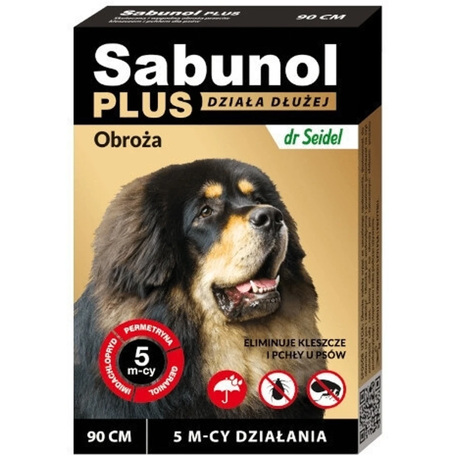 Sabunol Plus Collier anti-puces et anti-tiques pour chien 90 cm.