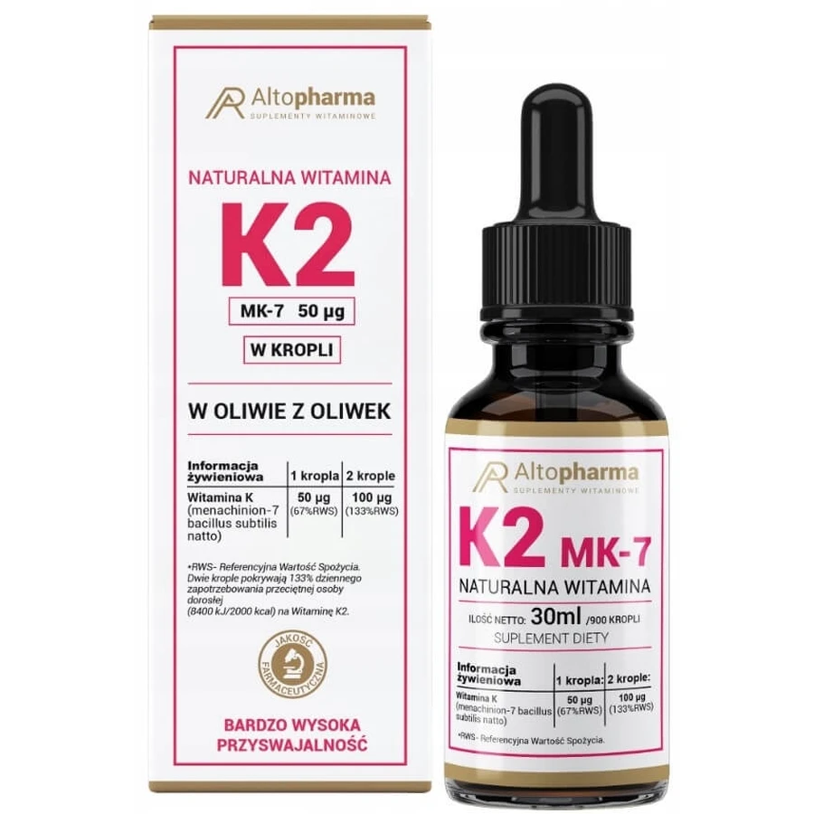 Altopharma Natuurlijke Vitamine K2 MK-7 50mcg Druppels in Olie ...