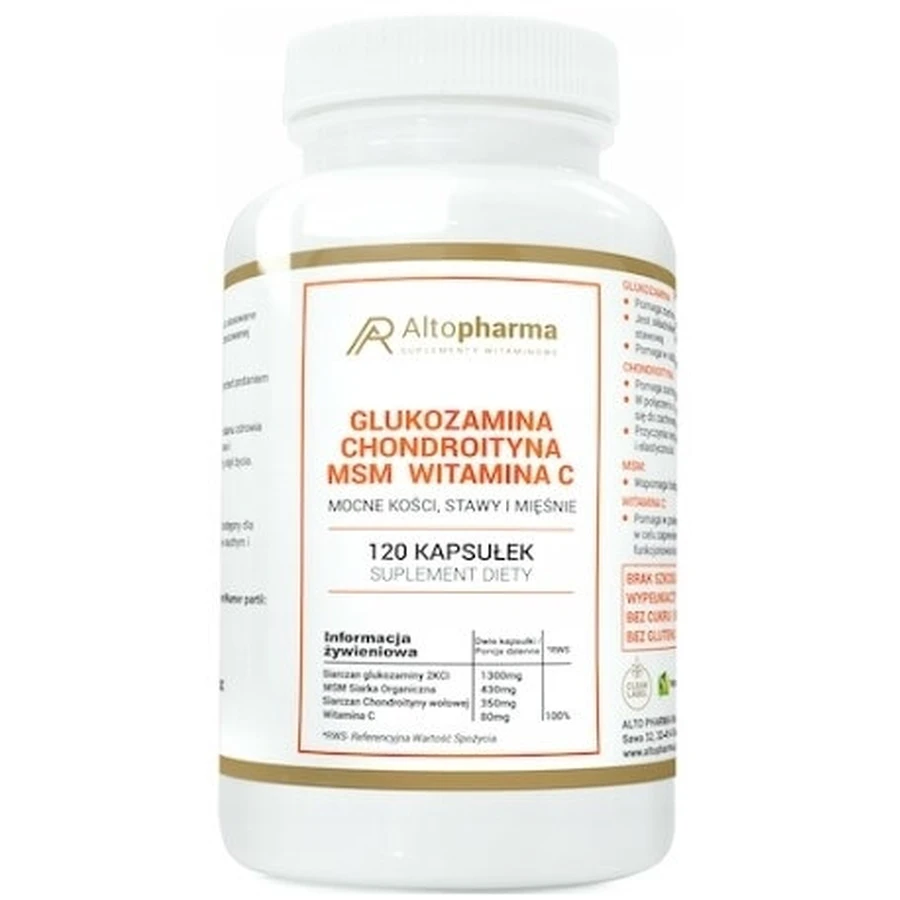 Altopharma Glucosamina Condroitina MSM Vitamina C 120 cáps.
