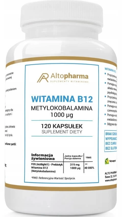 Altopharma Vitamin B12 Methylcobalamin 1000 mcg 120 caps.