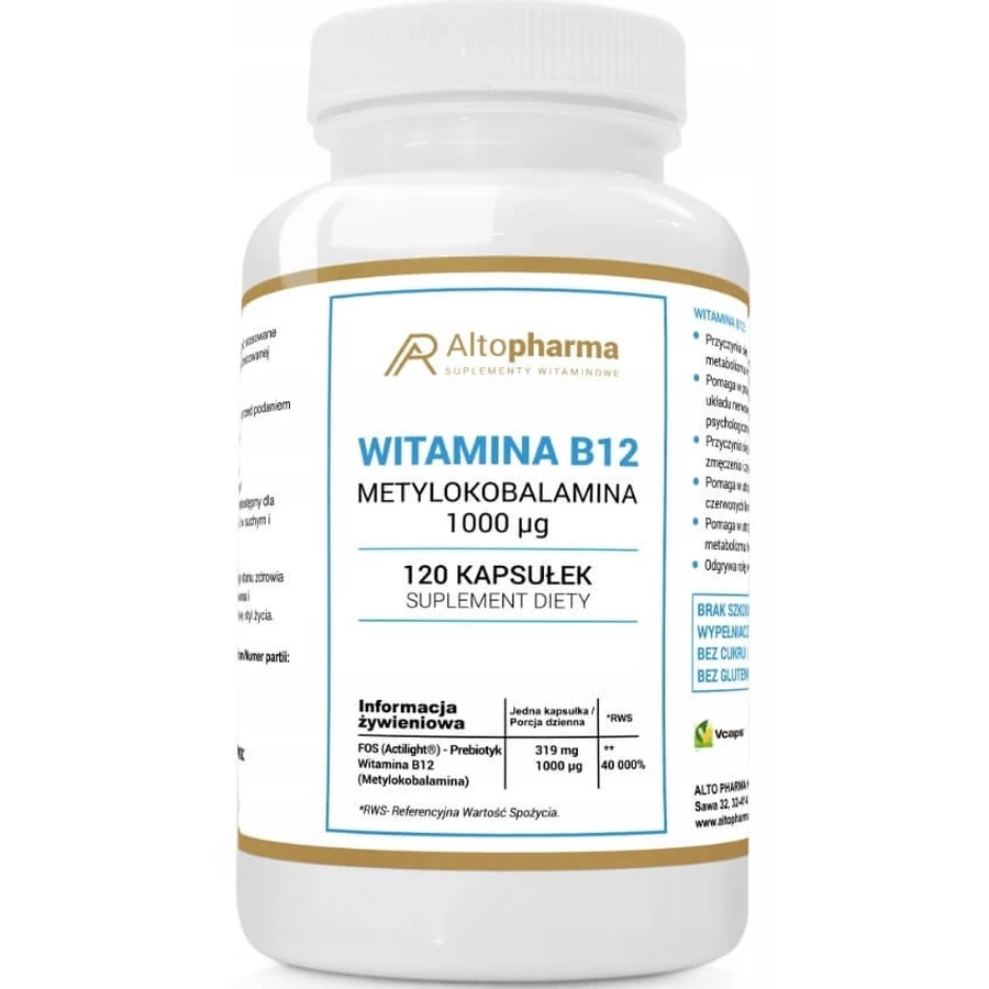 Altopharma Vitamine B12 Methylcobalamine 1000 mcg 120 caps.