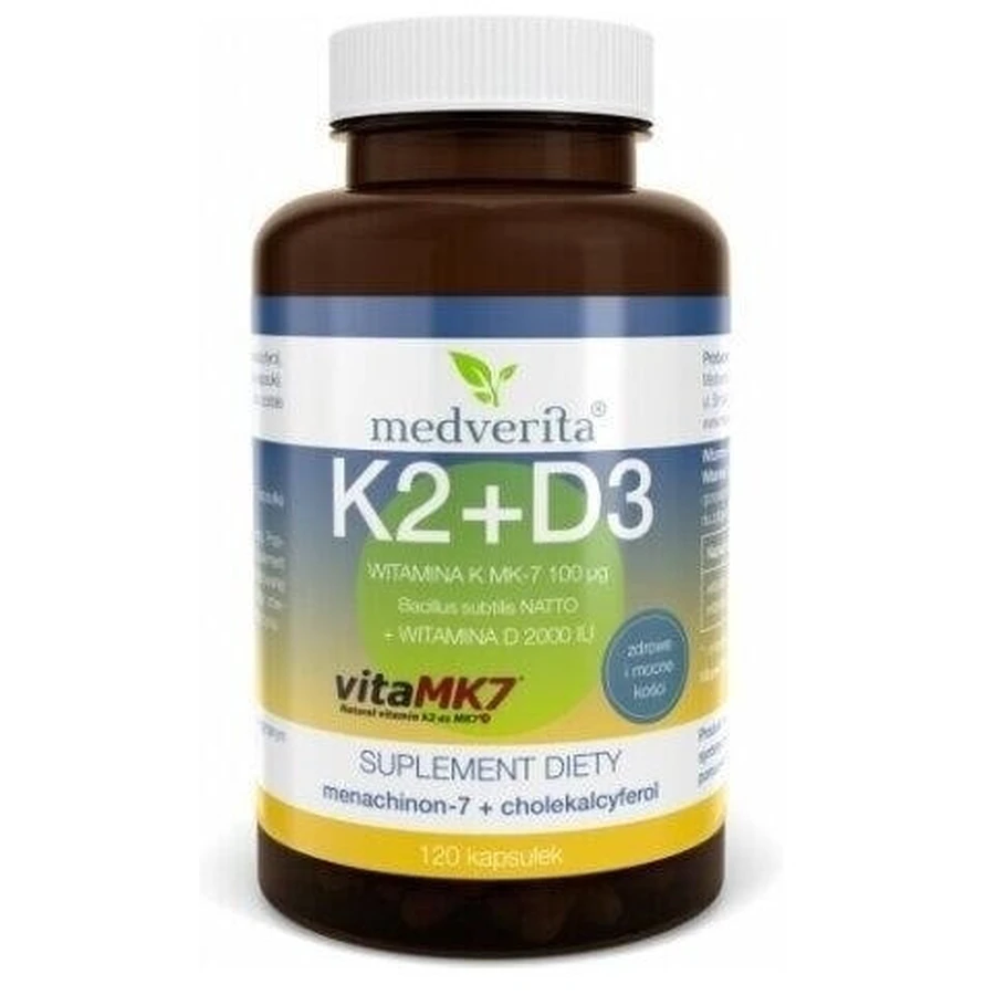 Medverita K2 + D3 2000 IU 120 capsules.