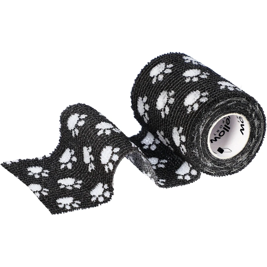 YellowBand Cohesief Verband 7,5 cm x 4,5 m zwart in pootjes 1 ...