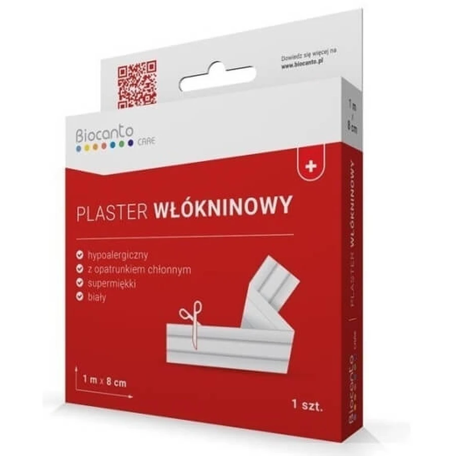 Biocanto Vliesstoffpflaster mit Verband 1m x 8cm 1 Stück