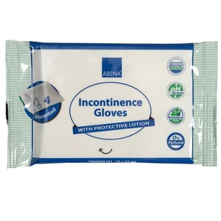 Guantes húmedos para la higiene del paciente sin enjuague, 4 piezas, Abena
