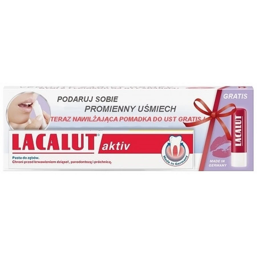LACALUT AKTIV Zahnpasta-Set 75 ml + Lippenstift