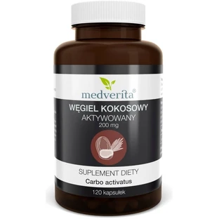 Medverita Geactiveerde kokosnoot houtskool 200 mg 120 capsules