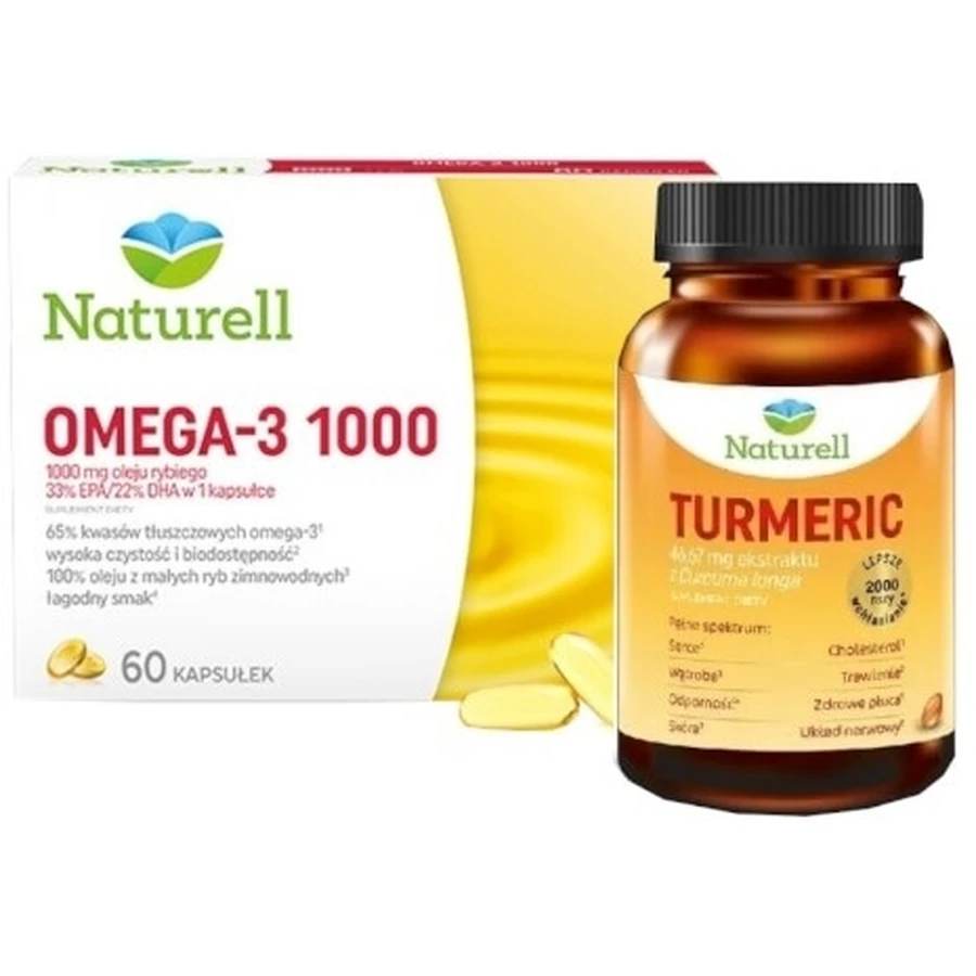 NATURELL Omega-3 1000 60 cápsulas + Naturell Cúrcuma 60 ...