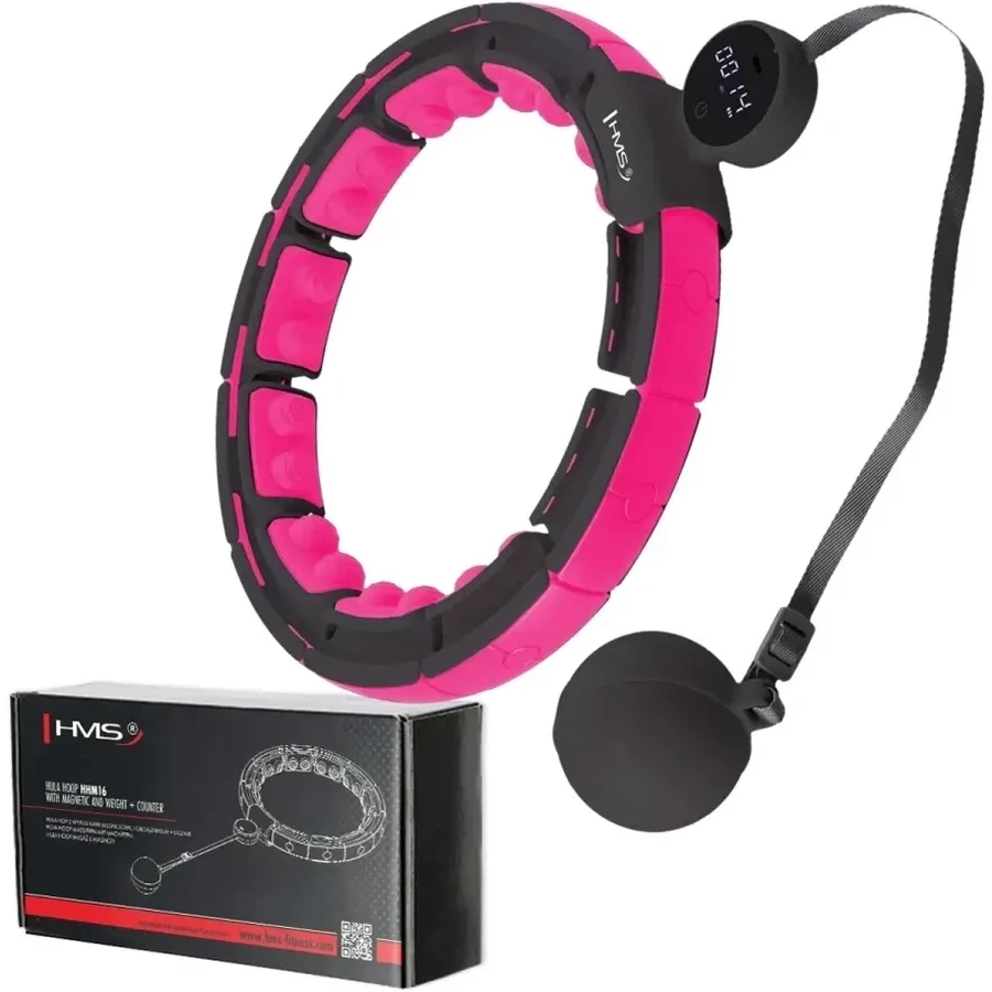 Abisal HHM16 hula hop noir/rose avec aimants et poids ...
