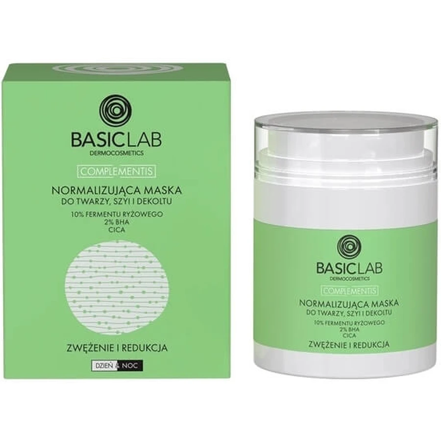 BasicLab Normalisierende Maske für Gesicht, Hals und Dekolleté, 10% ...