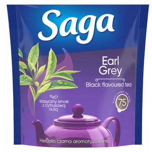 Saga Earl Grey té negro aromatizado 75 bolsitas