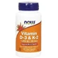NOW FOODS Vitamine D3 K2 1000UI 120 capsules.