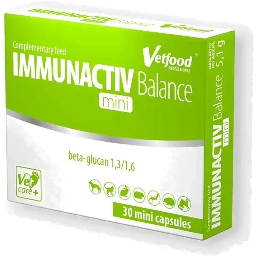 VETFOOD Immunactiv Balance mini 30 capsules.