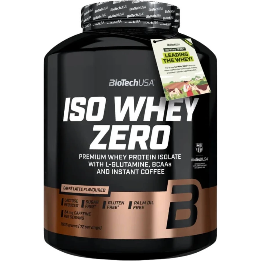BioTech USA Iso Whey Zero protein in Caffe Latte flavor 1816 g