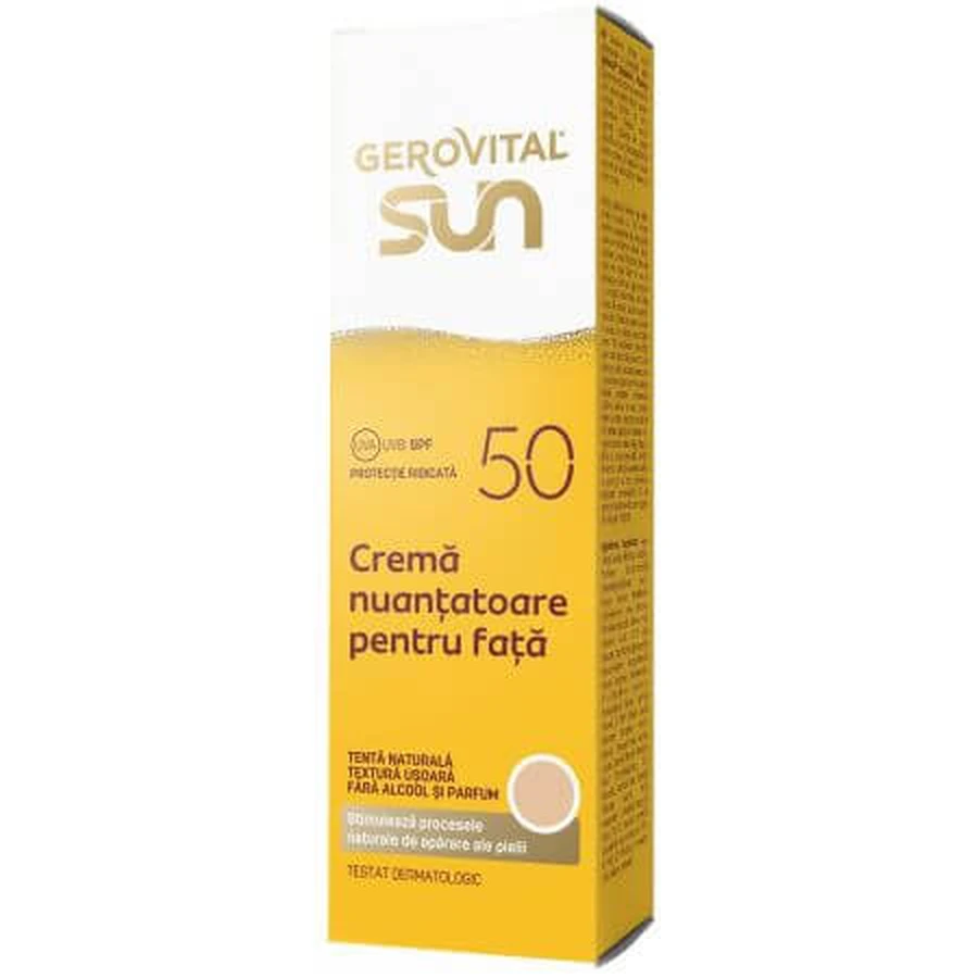 Crème teintante pour le visage SPF 50 Sun, 50 ml, Gerovital