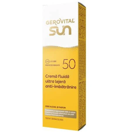 Crema facial fluida antiedad con SPF 50 Sol, 50 ml, Gerovital