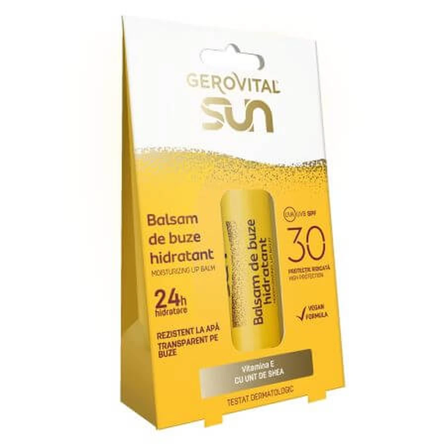 Feuchtigkeitsspendender Lippenbalsam mit Sonnenschutz SPF 30 Sun, 75 ml, Gerovital