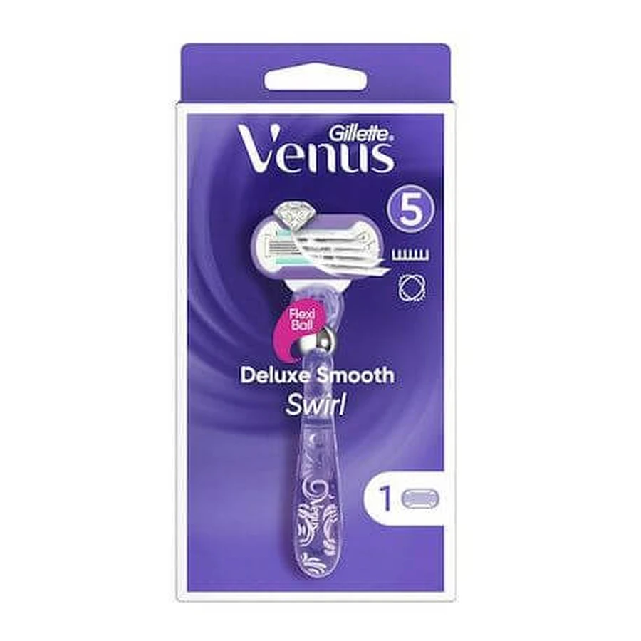 Gillette Venus Deluxe Smooth Swirl Vrouwenscheerapparaat met 1 vervangend scheerhoofd | 1 stuk
