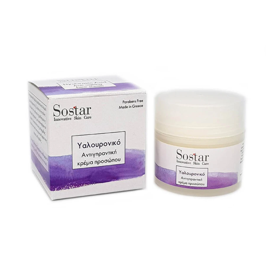 Sostar | Crème anti-rides pour le visage à l'acide yaluronique | 50 ml