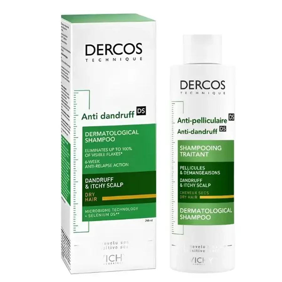 Vichy | Decros Anti Mătreață | Șampon pentru mătreață și mătreață Șampon pentru mătreață Păr uscat și piele uscată | 200 ml