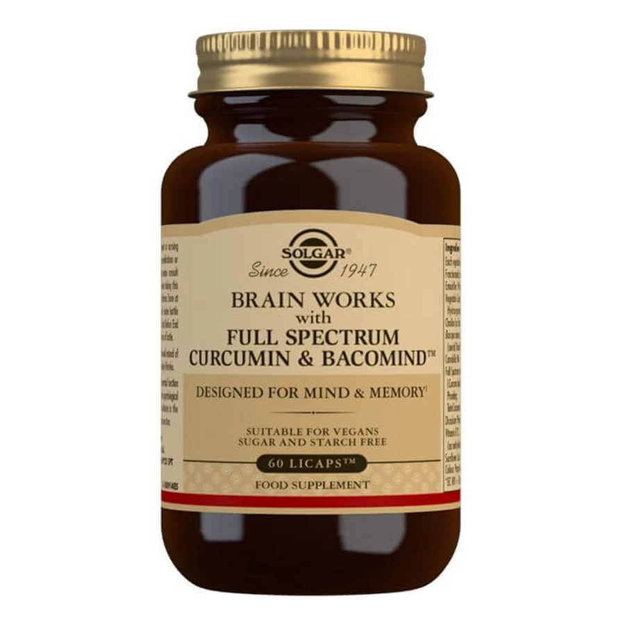 Solgar | Gehirn arbeitet mit vollem Spektrum für gute kognitive Funktion & Gedächtnis | 60licaps