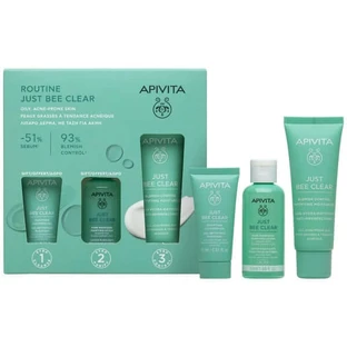 Apivita | Promo Rutina Just Bee Clear Crema contra imperfecciones, 40ml &amp; REGALO Just Bee Clear Loción Tensora de Poros, 50ml &amp; Gel Limpiador Facial, 15ml | 1set