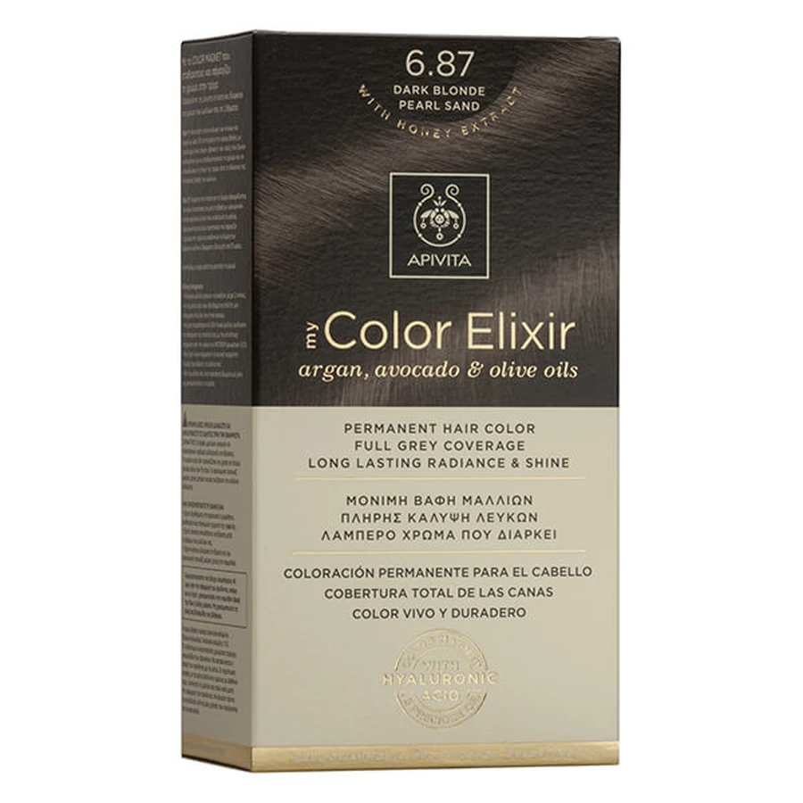 Apivita | My Color Elixir Tinte Permanente No 6.87 Rubio Oscuro Beige Perlado | 50ml