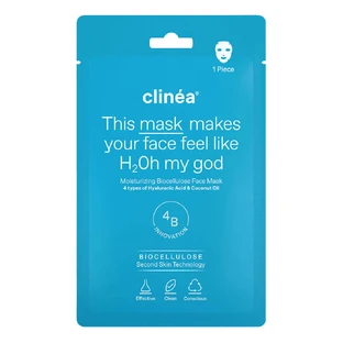 Clinea | Feuchtigkeitsspendende Biocellulose-Gesichtsmaske Feuchtigkeitsspendende Gesichtsmaske | 1 Stk.
