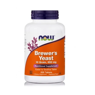 Now | Levadura de Cerveza 10 Granos 650mg | Suplemento Dietético | 200 Tabletas Vegetales.
