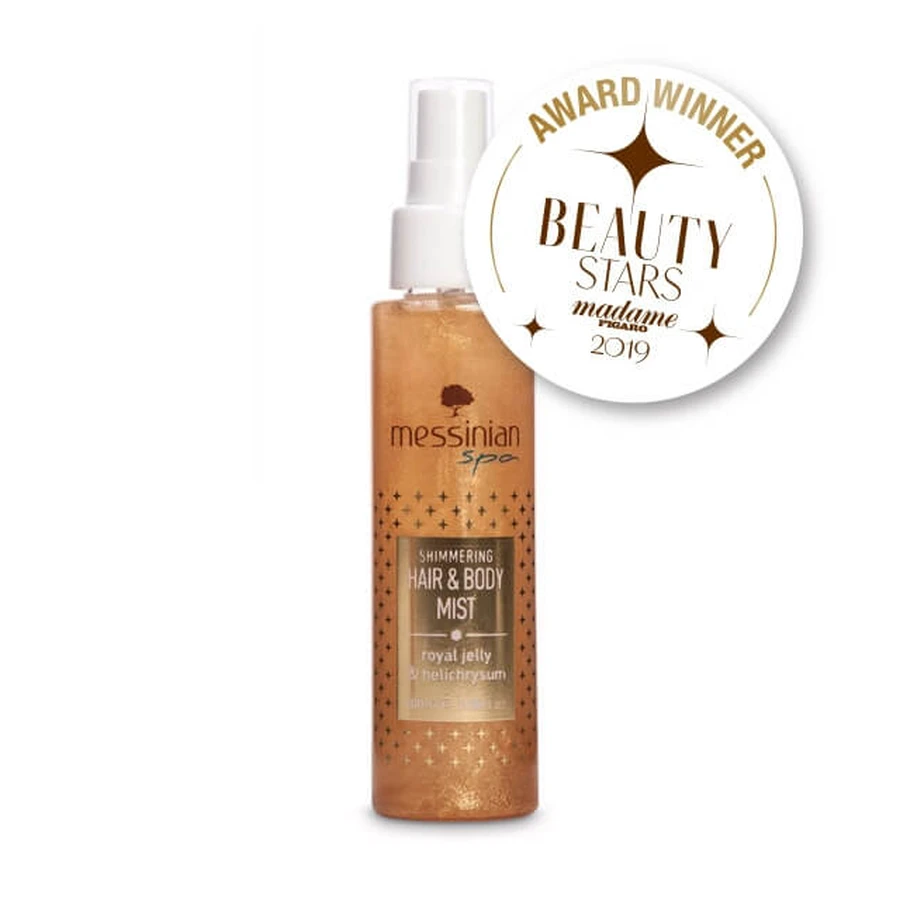 Messinian Spa | Glinsterende Koninginnebrij-Helichrysum Haar- & Lichaamsnevel | 100ml