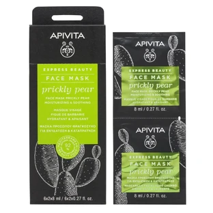 Apivita | Express Beauty | Face Mask with Prickly Pear for Hydration &amp; Soothing | 2x8ml