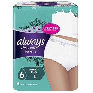 Always | Discreet Pants No 6 Plus Large | Sous-vêtements ultra-absorbants | 8pcs