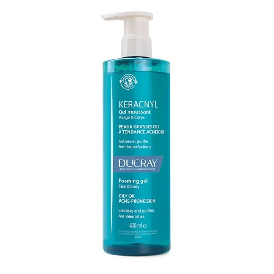 Ducray Keracnyl Foaming Gel 400ml pentru ten și corp