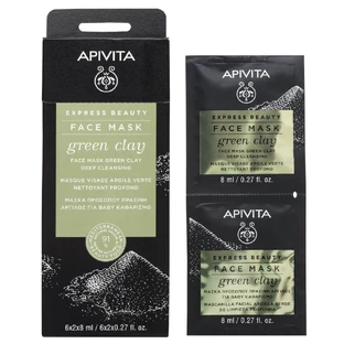 Apivita | Express Beauty | Face Mask with Green Clay for Deep Cleansing | 2x8ml