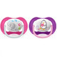 Philips Avent Ultra Air Soothers, 6-18 months, Pink and Purple SCF080/08, Philips