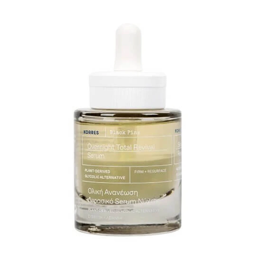 Korres | Black Pine 4D Tweefasig Nachtserum | voor versteviging + gladstrijken |30ml