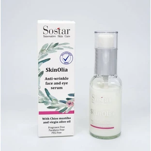 Sostar | Shine Anti-Wrinkle Face & Face Serum & ; Eye Cream with Chios Mastic & ; Organic Olive Oil | 30ml