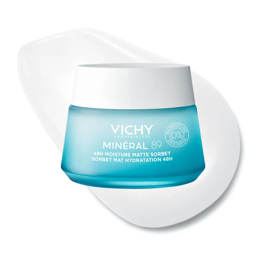 Vichy Mineraal 89 Sorbet Mat Hydratatie 48h Crème - Hydratatiegel 48h voor vette huid | 50ml