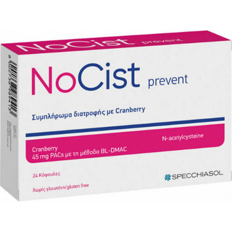 Specchiasol | Nocist Prevent| Nahrungsergänzungsmittel für ein gesundes Harnsystem | 24 Tabs