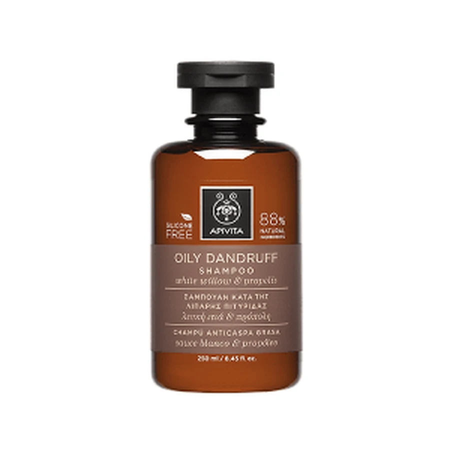 Apivita Antiroosshampoo met witte wilg en propolis voor vet haar 250 ml