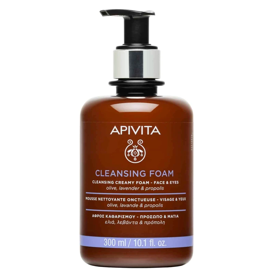 Apivita | Cleansing Foam Face &amp; Eyes Olive & Levander | Cleansing Foam for Face & Eyes Olive & Levander | Cleansing Foam for Face & Eyes Olive & Levander Eyes | 300ml