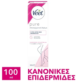 Veet | Crema depilatoria pura para el cuerpo y cuidado corporal Piel normal |100ml
