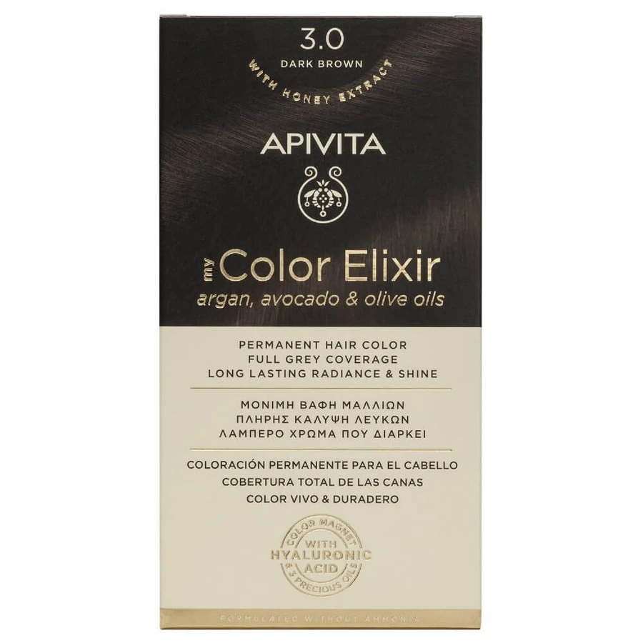 Apivita | My Color Elixir Dauerhafte Haarfarbe Nr. 3.0 Dunkelbraun | 50ml