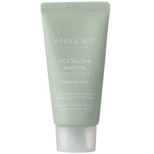 Mary&amp; May | Vegan CICA Tea Tree Soothing Wash Off Pack Verzachtend &amp; Talgregulerend Gezichtsmasker | 30g