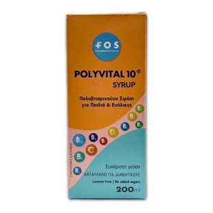 FOS | Polyvital 10 Syrup Multivitamin for Energy & Energy Immune Support | 200ml