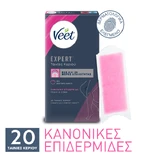 Veet | Tiras Depilatorias Expertas con Cera Fría para Cuerpo y Cuidado Corporal Piel Normal | 20pcs
