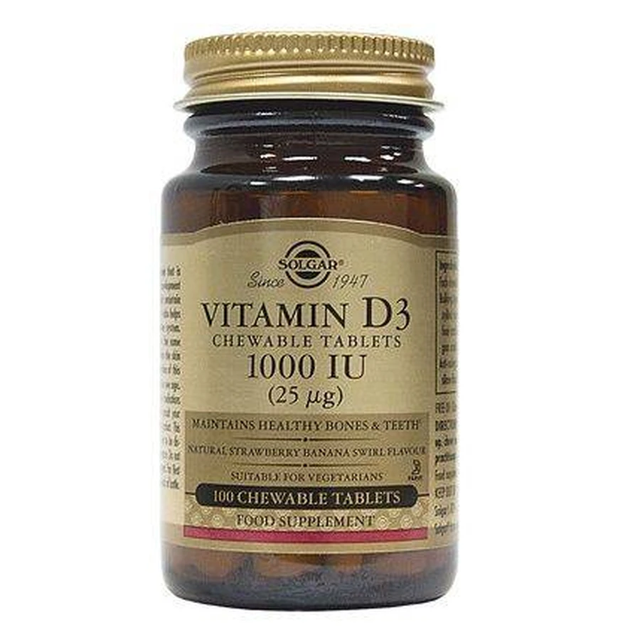 Solgar | Vitamin D3 1000IU 25μg | Vitamin D3 Nahrungsergänzungsmittel |100Softgels